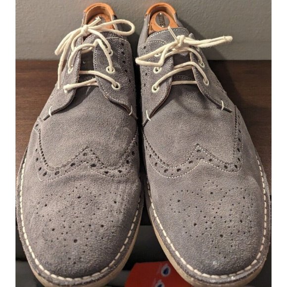 * Ted Baker Jamfro Gray Suede Derby Oxford Wingtip Wing Tip Shoe 13